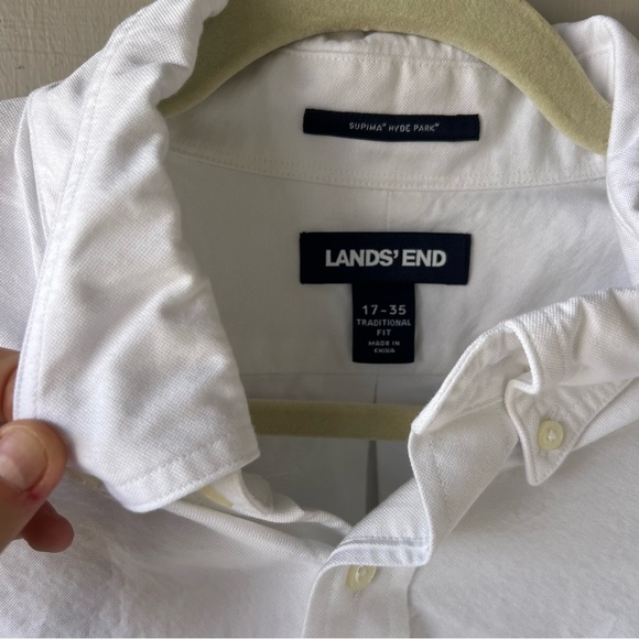 Lands End White Button Down - Picture 3 of 9
